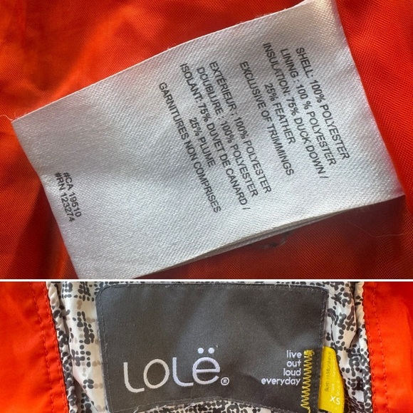 LOLE WINTER COAT WHITE GREY JACKET DUCK DOWN FILLED WOMAN SIZE XS - Picture 13 of 17